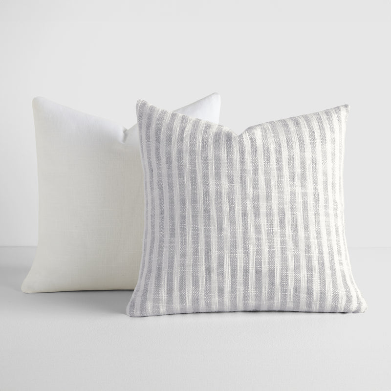 2-Pack Yarn-Dyed Bengal Stripe / Solid Décor Throw Pillows